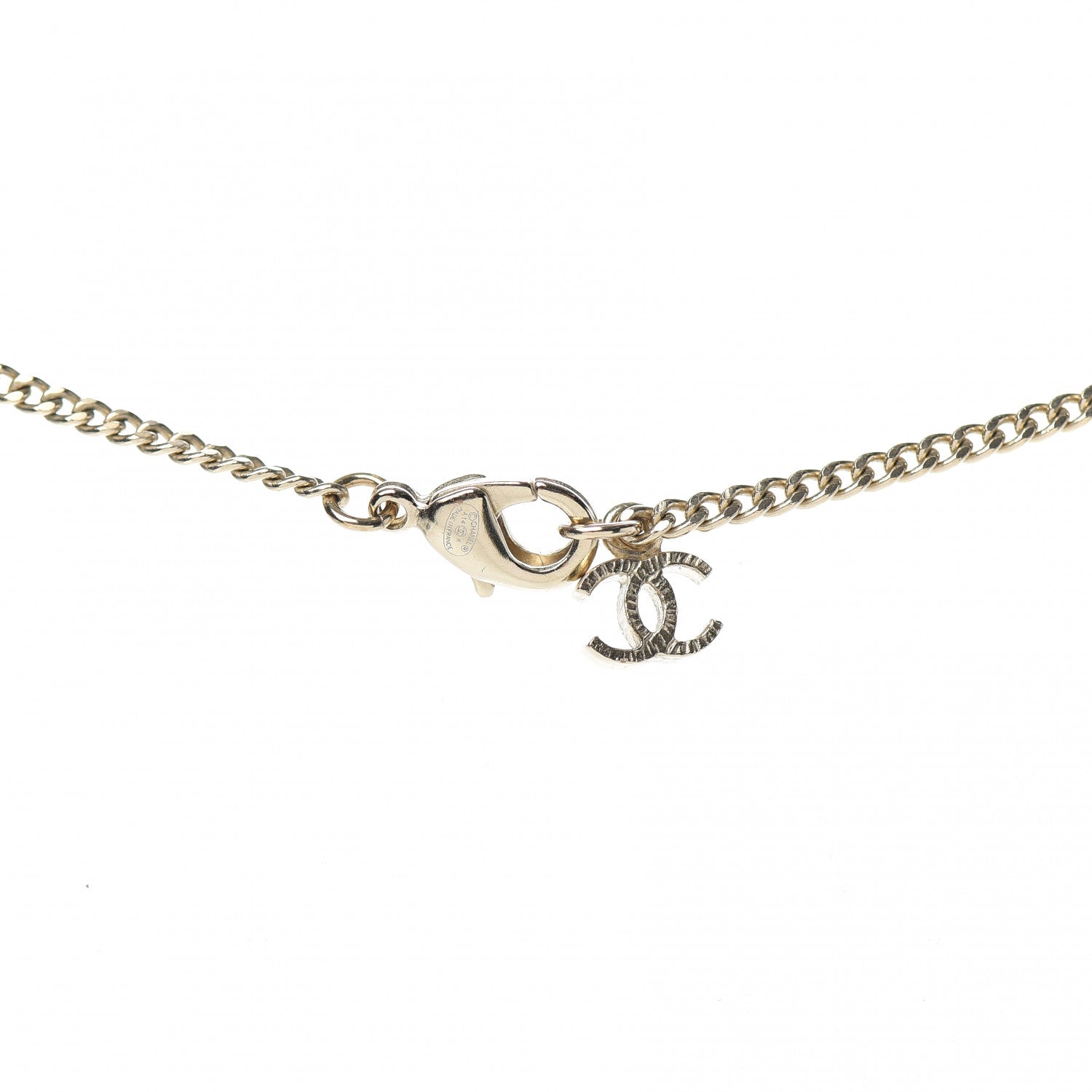 Chanel Tweed Effect CC Necklace Gold 5 of 6