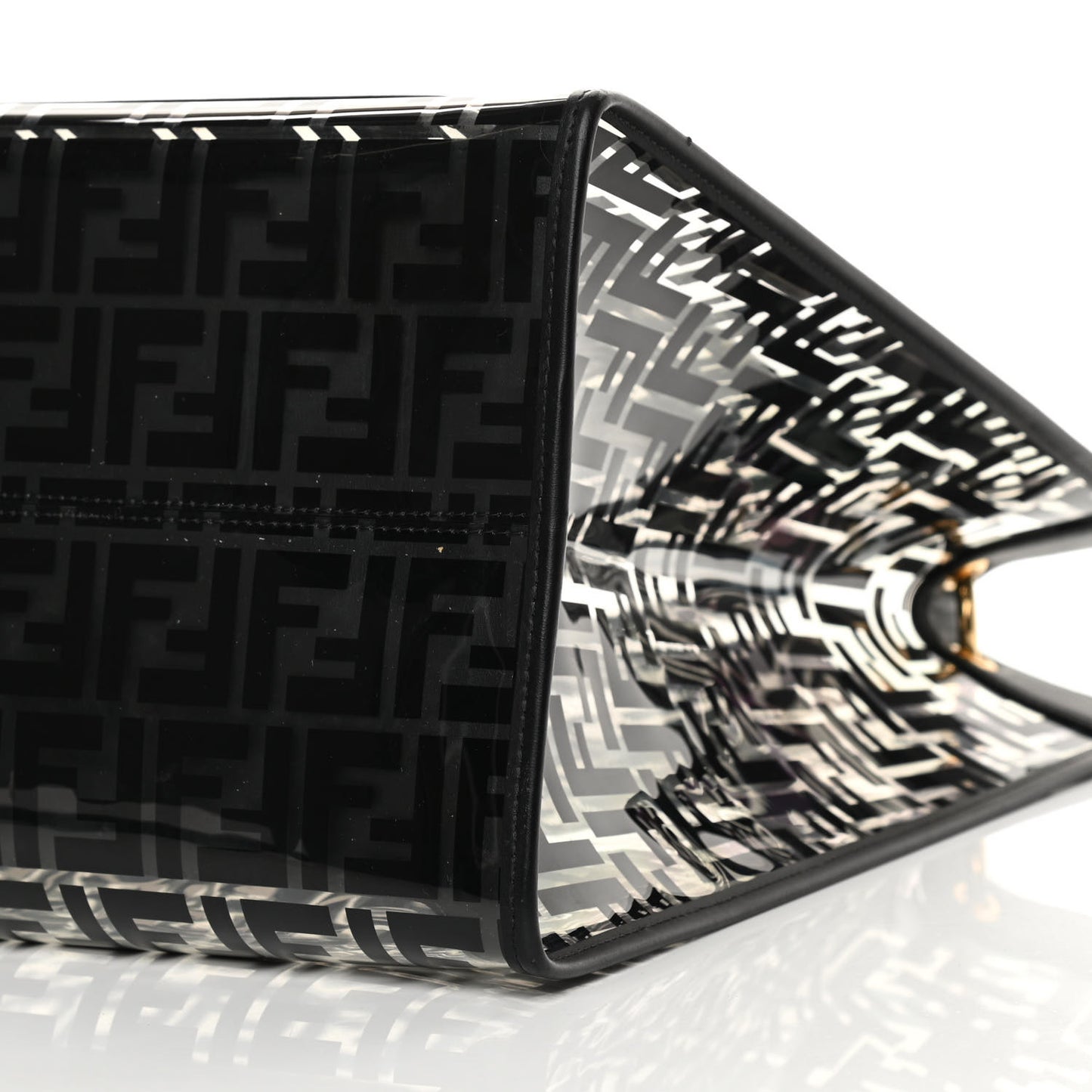 TPU FF Vitello Century Plexiglass Large Runaway Shopper Tote Black
