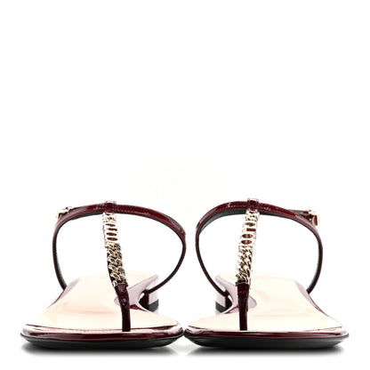Gucci Vernice Crystal Signoria Thong Sandals 39 Rosso Ancora 3 of 9
