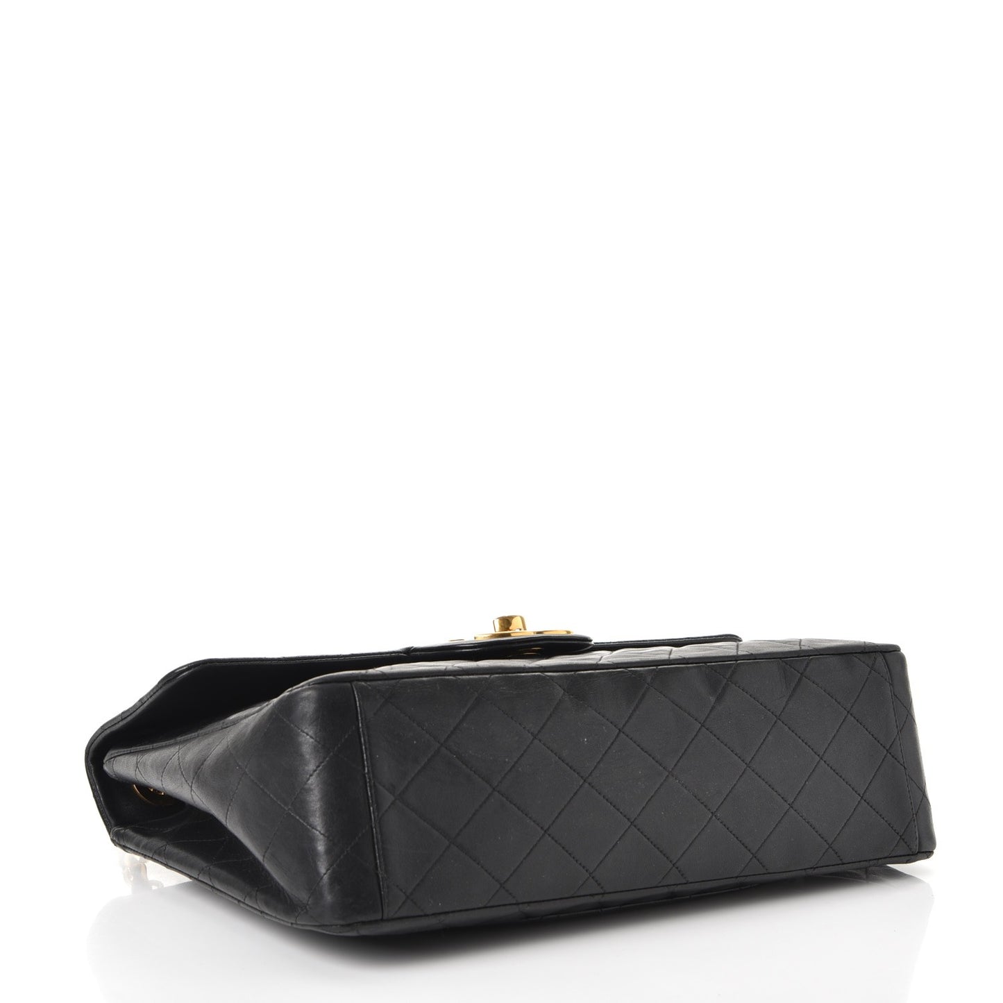 Lambskin Quilted XL Jumbo Single Flap Black