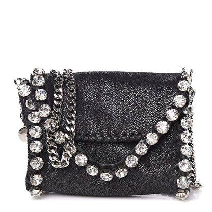 Stella McCartney Shaggy Deer Tiny Fold Over Falabella Crystal Crossbody Black 1 of 9