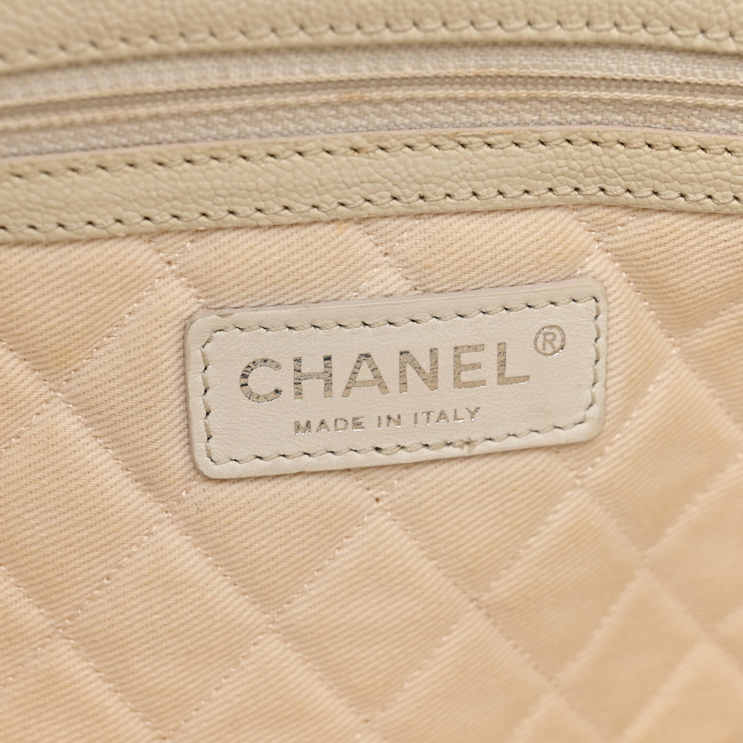 Chanel Goatskin Perforated Large CC Tote White 7 of 16