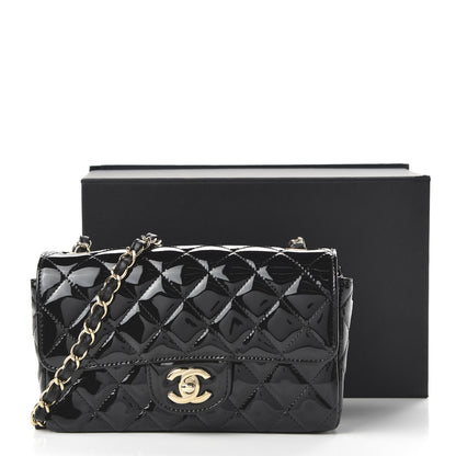 Chanel Patent Calfskin Quilted Mini Rectangular Flap Black 11 of 11