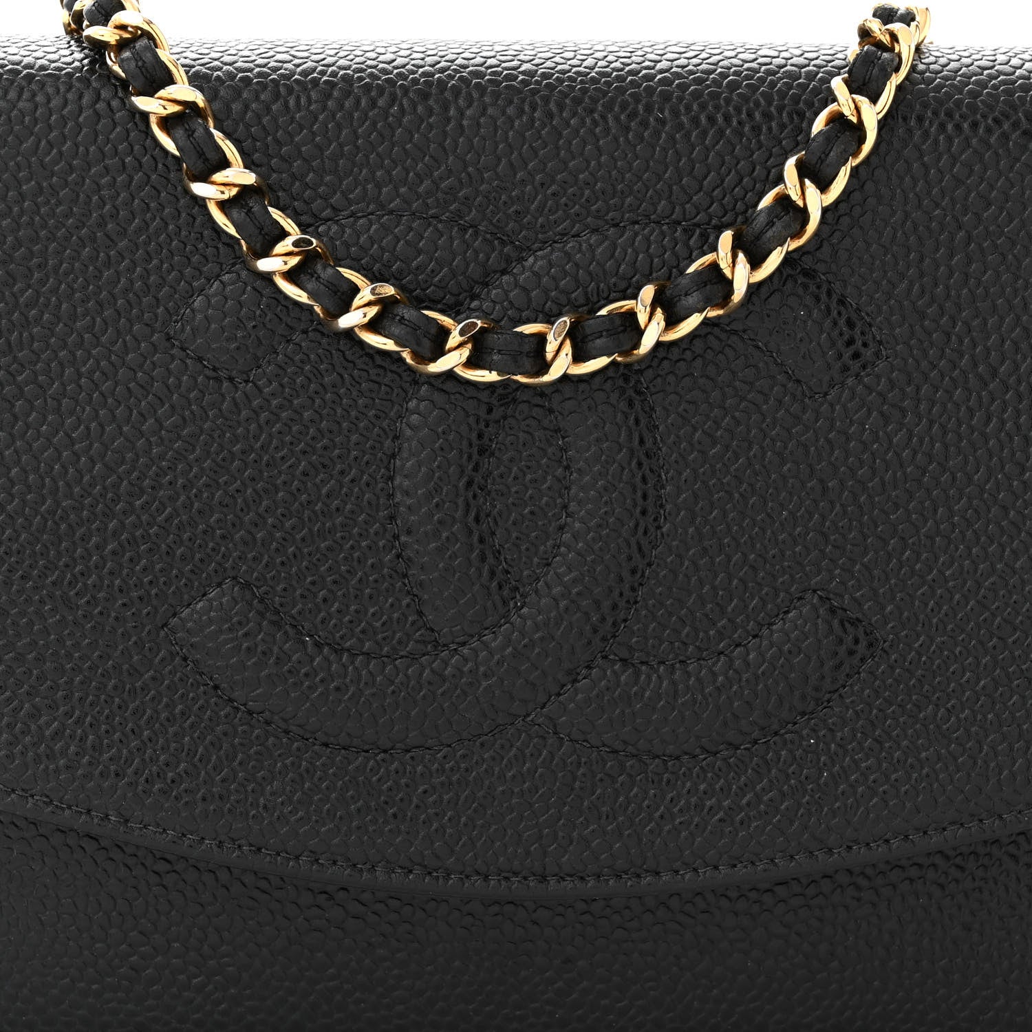 Chanel Caviar Timeless CC Wallet On Chain WOC Black 9 of 11