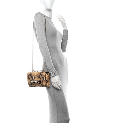 Valentino Garavani Snakeskin Va Va Voom Shoulder Bag Beige 2 of 9