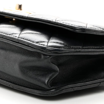 Chanel Lambskin Quilted CC Pearl Crush Wallet on Chain WOC Black 11 of 11
