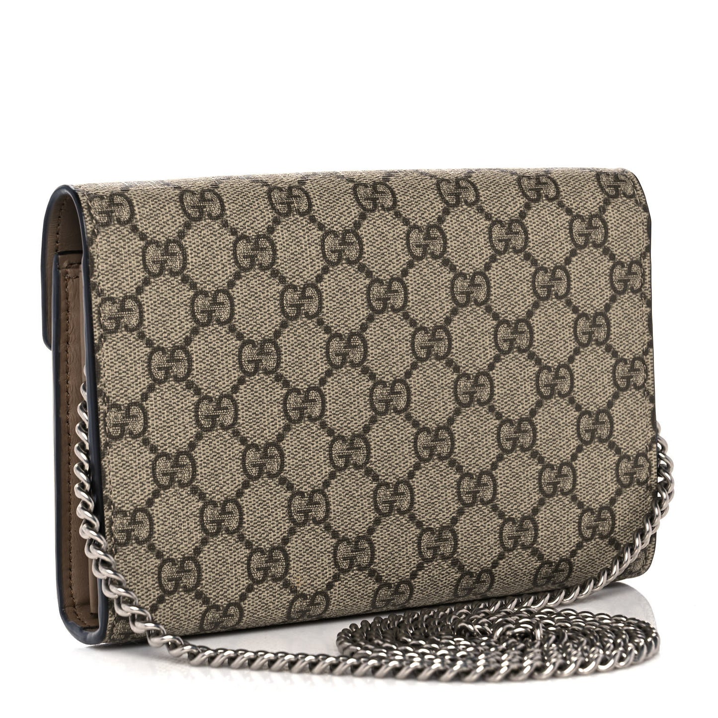 GG Supreme Monogram Mini Dionysus Chain Wallet Beige Taupe