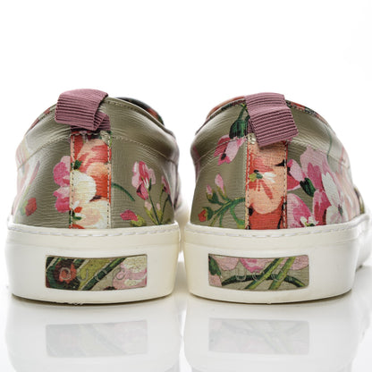 Gucci Calfskin Blooms Print Womens Slip On Sneakers 41 Gold Multicolor Dry Rose 7 of 10