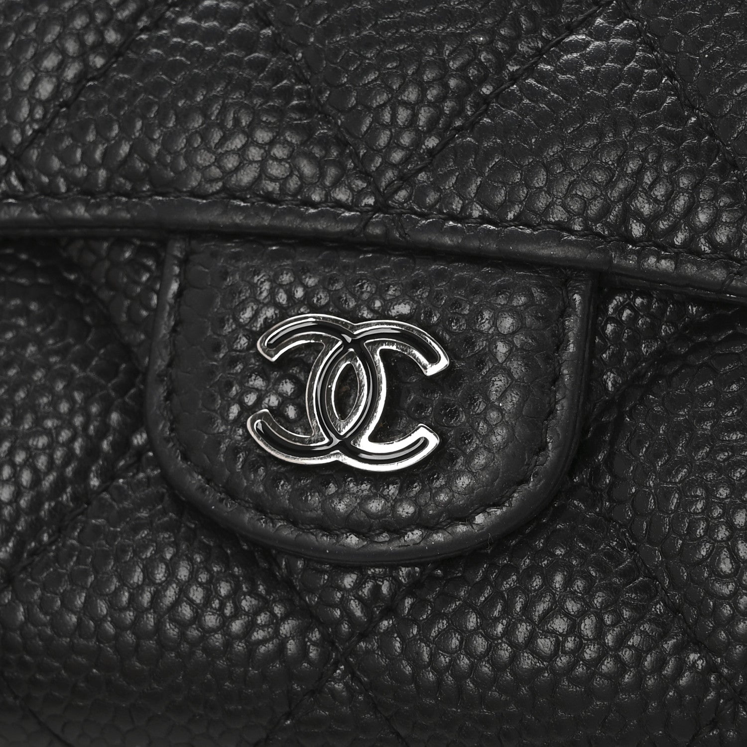 Chanel Caviar Quilted Small Flap Wallet Black 10 of 12
