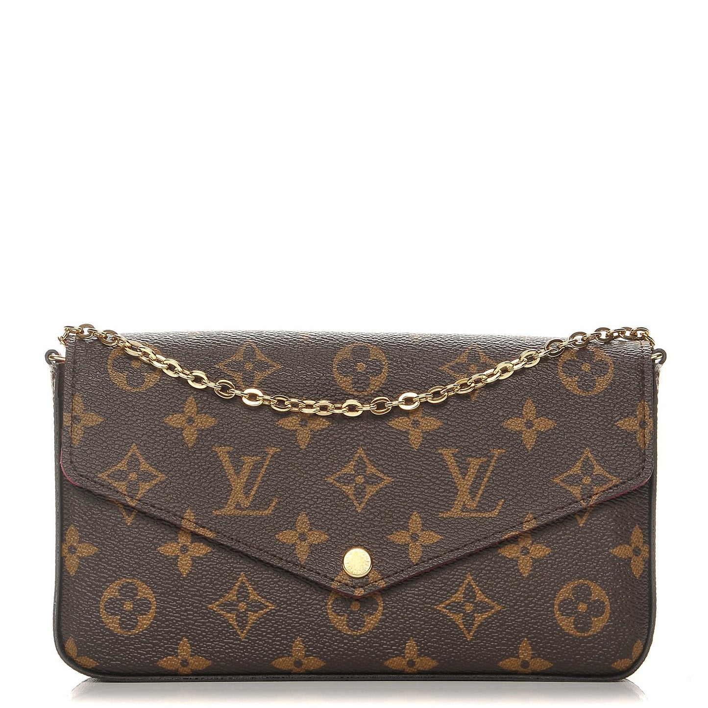 Monogram Pochette Felicie Chain Wallet Fuchsia