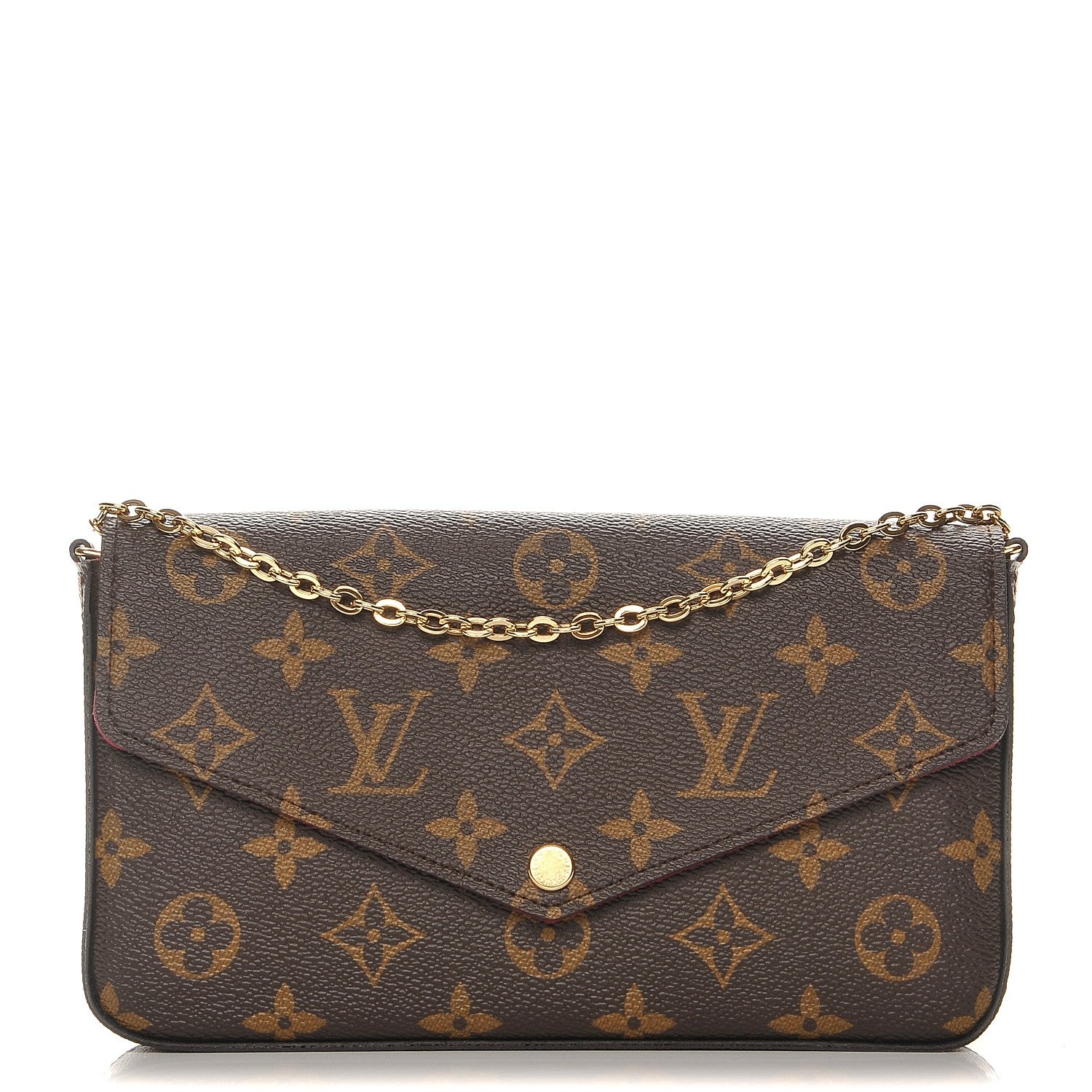 Louis Vuitton Monogram Pochette Felicie Chain Wallet Fuchsia 1 of 9