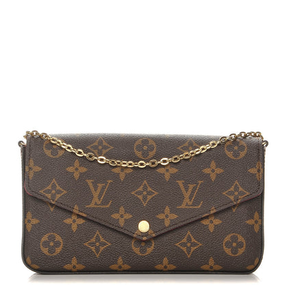 Louis Vuitton Monogram Pochette Felicie Chain Wallet Fuchsia 1 of 9