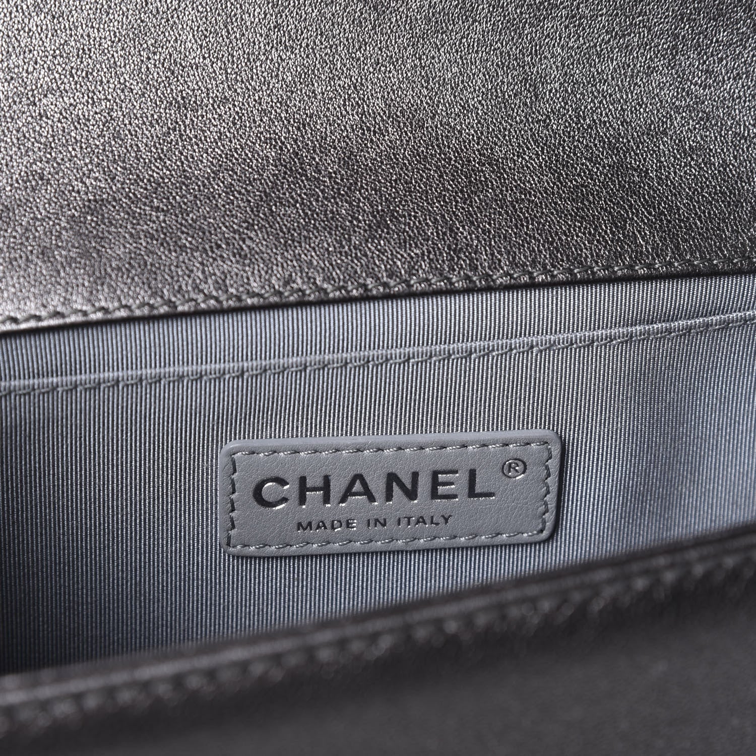 Chanel Metallic Lambskin Perforated Medium Boy Flap Dark Silver 7 of 9