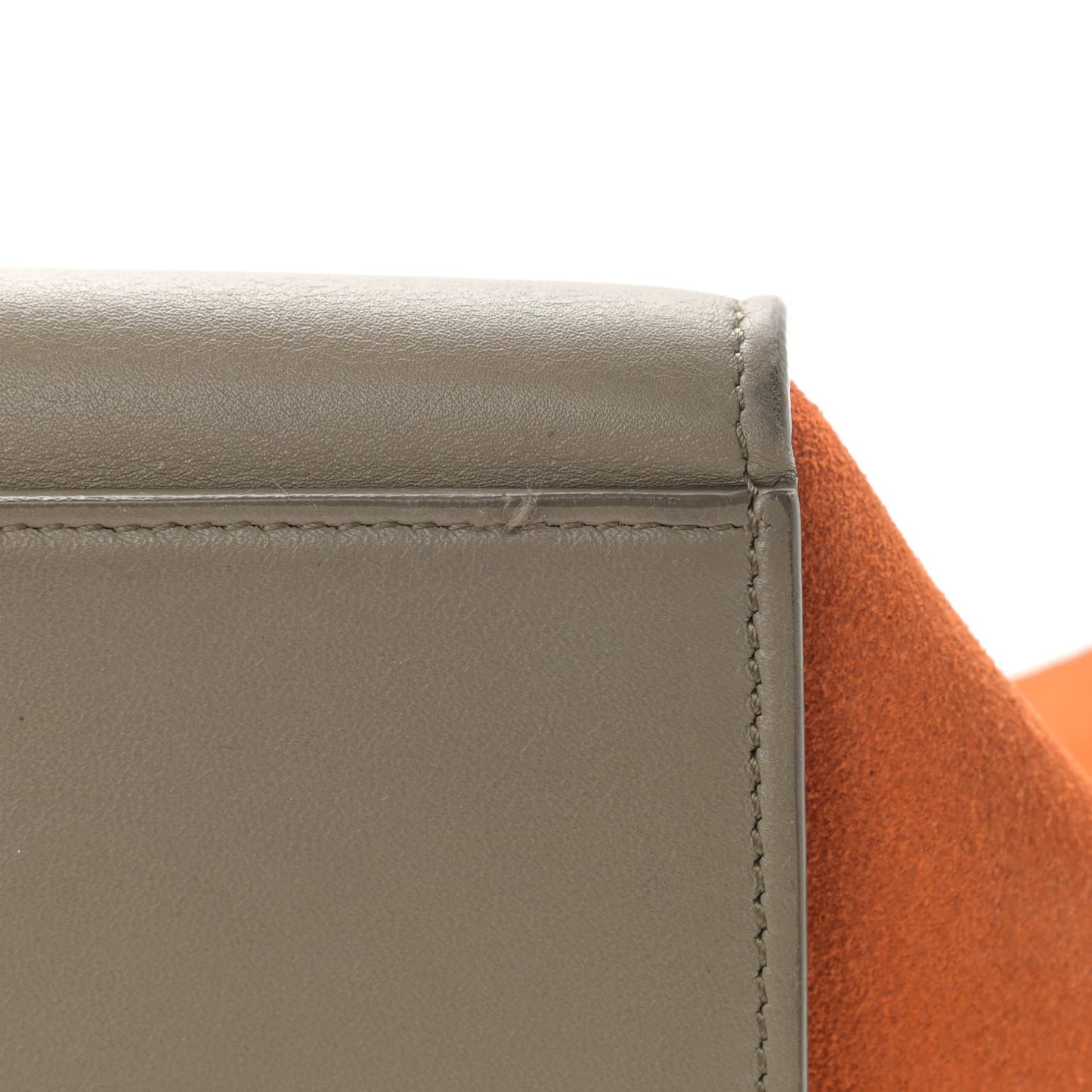 Smooth Calfskin Suede Small Tri-Color Trapeze Orange