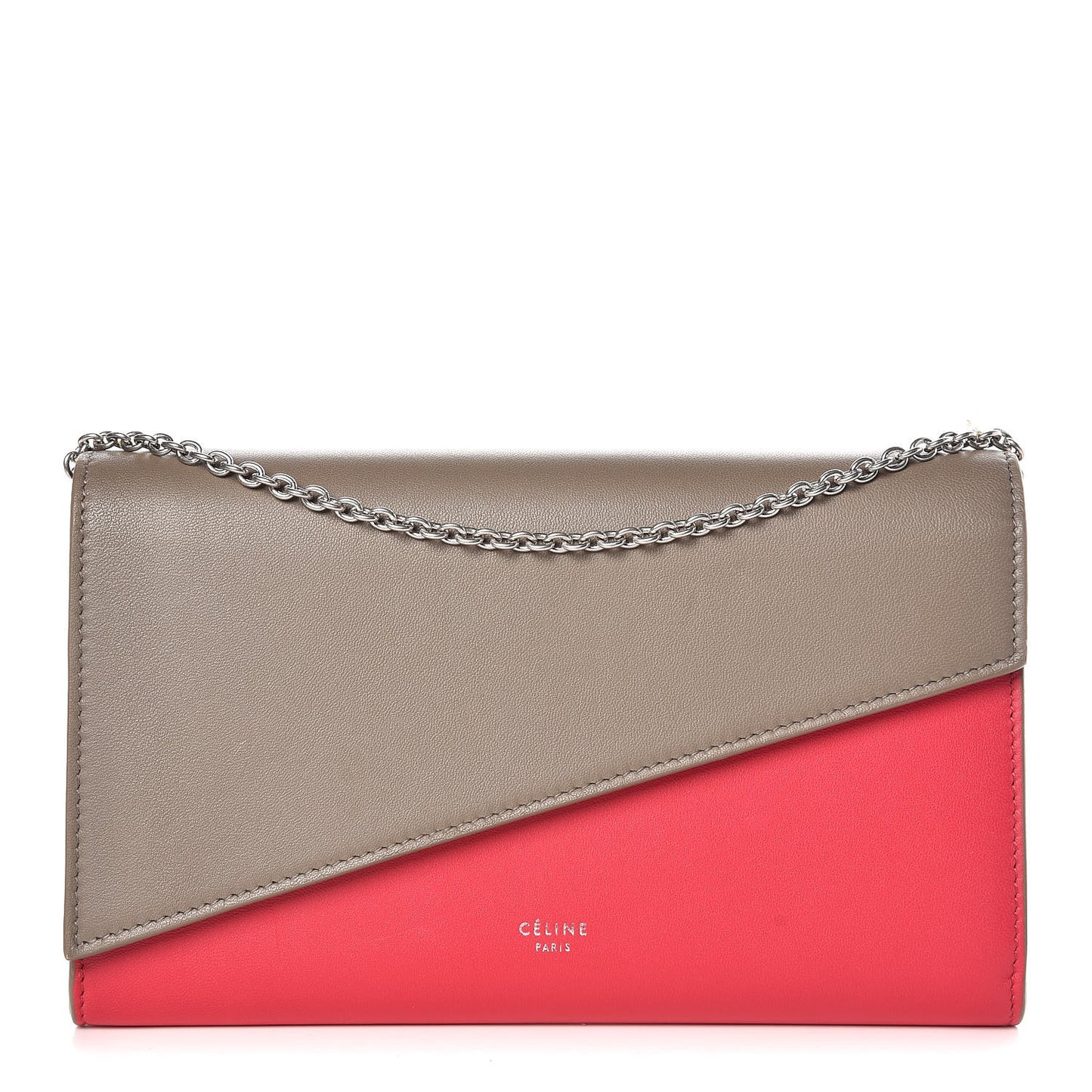Lambskin Large Diagonal Flap On Chain Souris Dark Pink