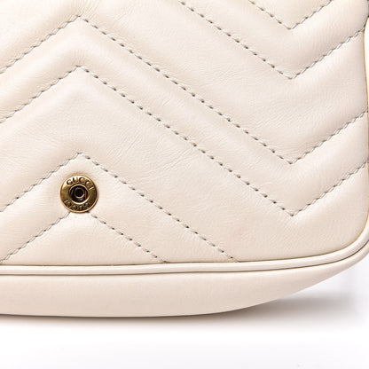 Gucci Calfskin Matelasse Super Mini GG Marmont Shoulder Bag White 13 of 14
