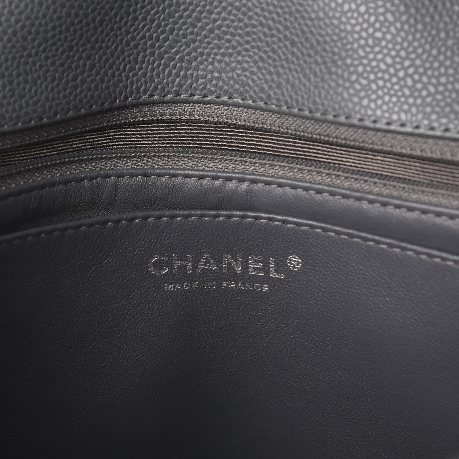 Chanel Caviar Quilted Jumbo Single Flap Grey 7 of 10