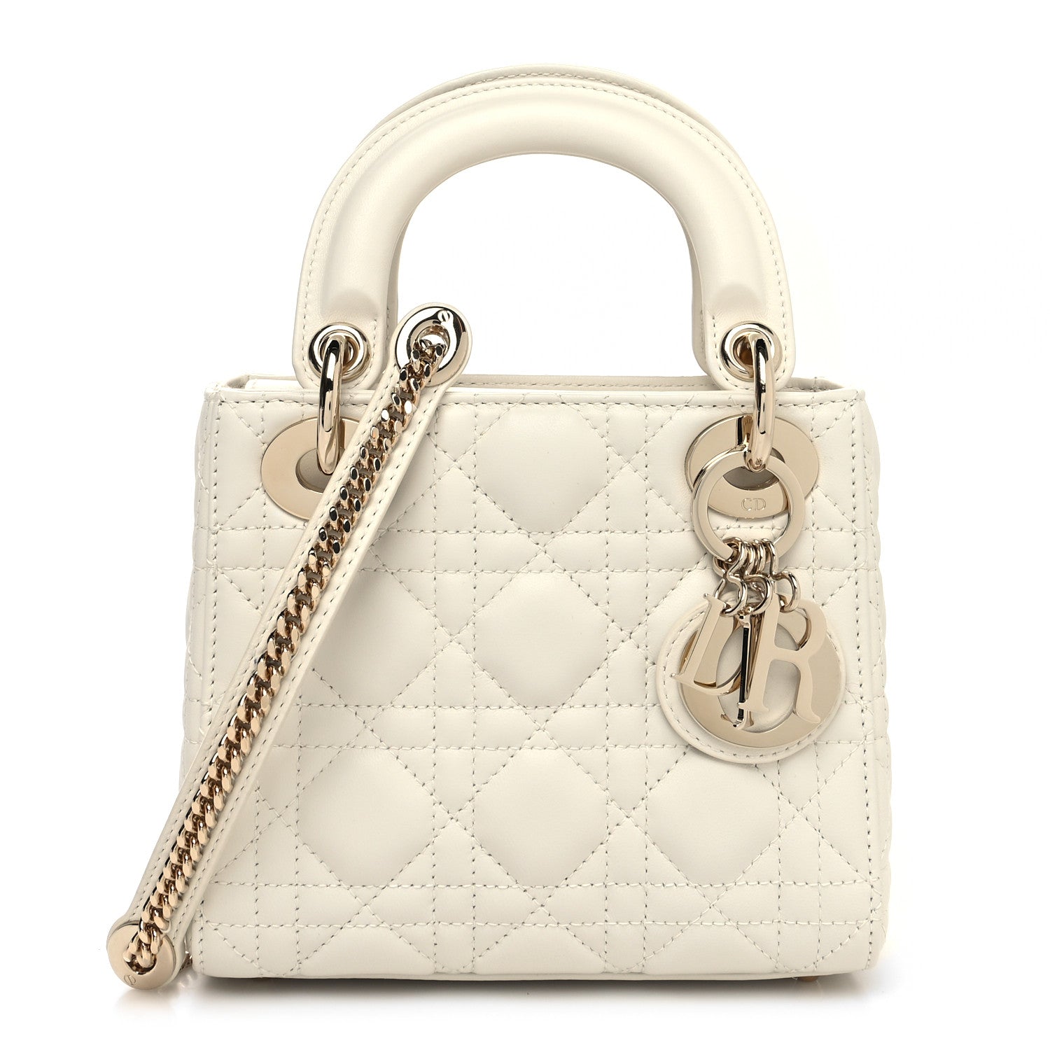 Christian Dior Lambskin Cannage Mini Lady Dior White 1 of 9