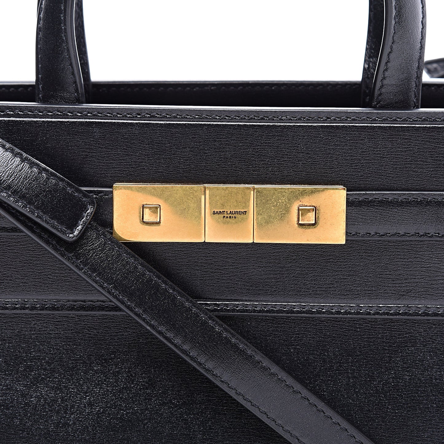 Smooth Calfskin Manhattan Nano Shopper Tote Black