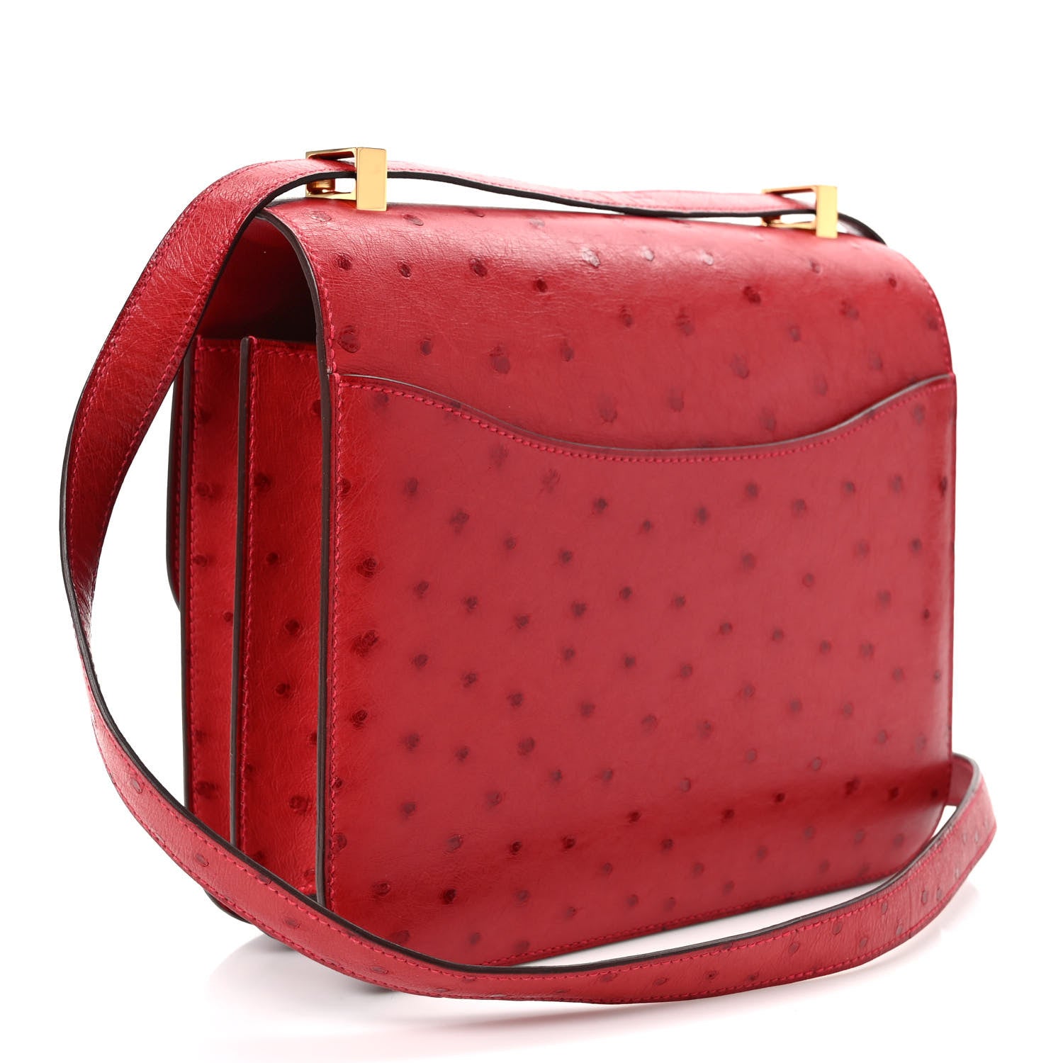 Hermes Ostrich Constance 24 Rouge Vif 3 of 9