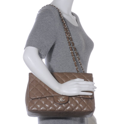 Chanel Lambskin Jumbo Single Flap Taupe 2 of 8