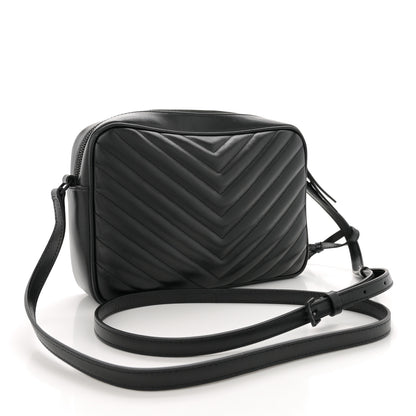 Saint Laurent Calfskin Matelasse Monogram Monochrome Lou Camera Bag Black 3 of 13