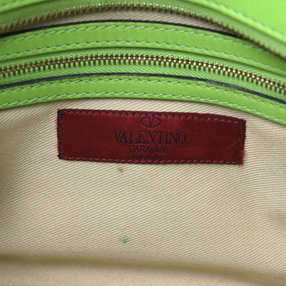 Valentino Garavani Vitello Small Rockstud Double Handle Tote Green Fluo 7 of 18