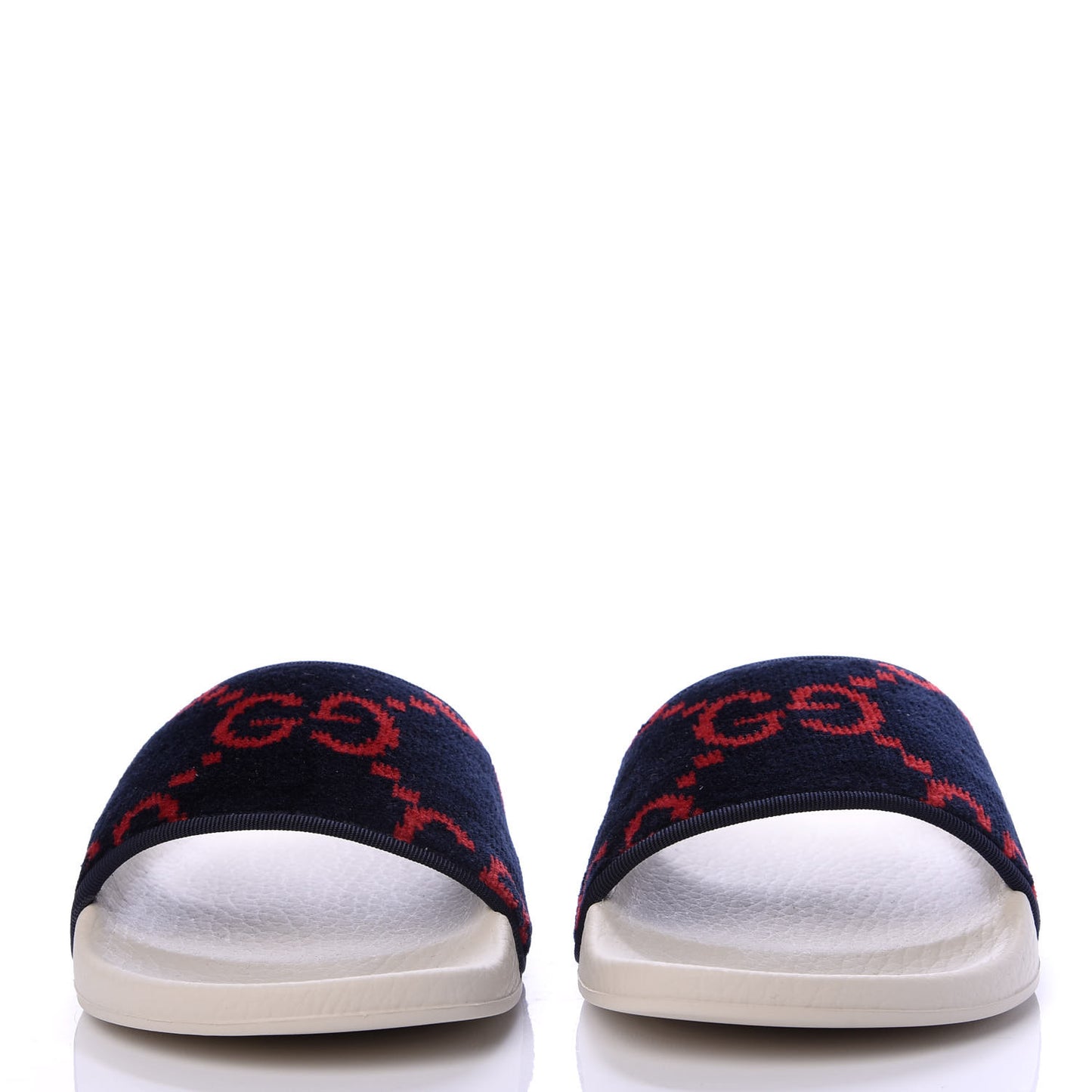 Terry Cloth GG Monogram Slide Sandals 35 Blue Red
