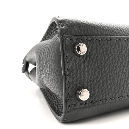 Fendi Cuoio Romano Selleria Bi-Color Mini Peekaboo Iconic Satchel Asfalto Latte 8 of 10