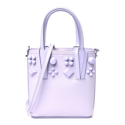Christian Louboutin Calfskin Empire Spike Studded Mini North South Cabata Tote Lilac Smoke 1 of 10