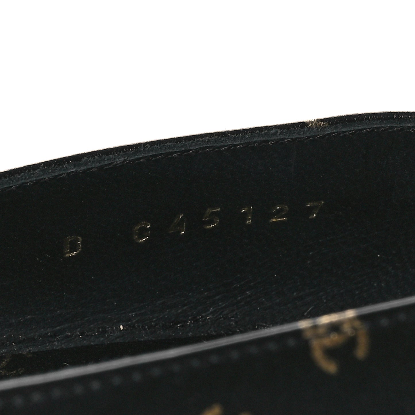 Lambskin Patent Calfskin Printed CC Cap Toe Ballerina Flats 37.5 Black Gold