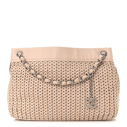 Chanel Calfskin Small Braided CC Tote Beige 1 of 11