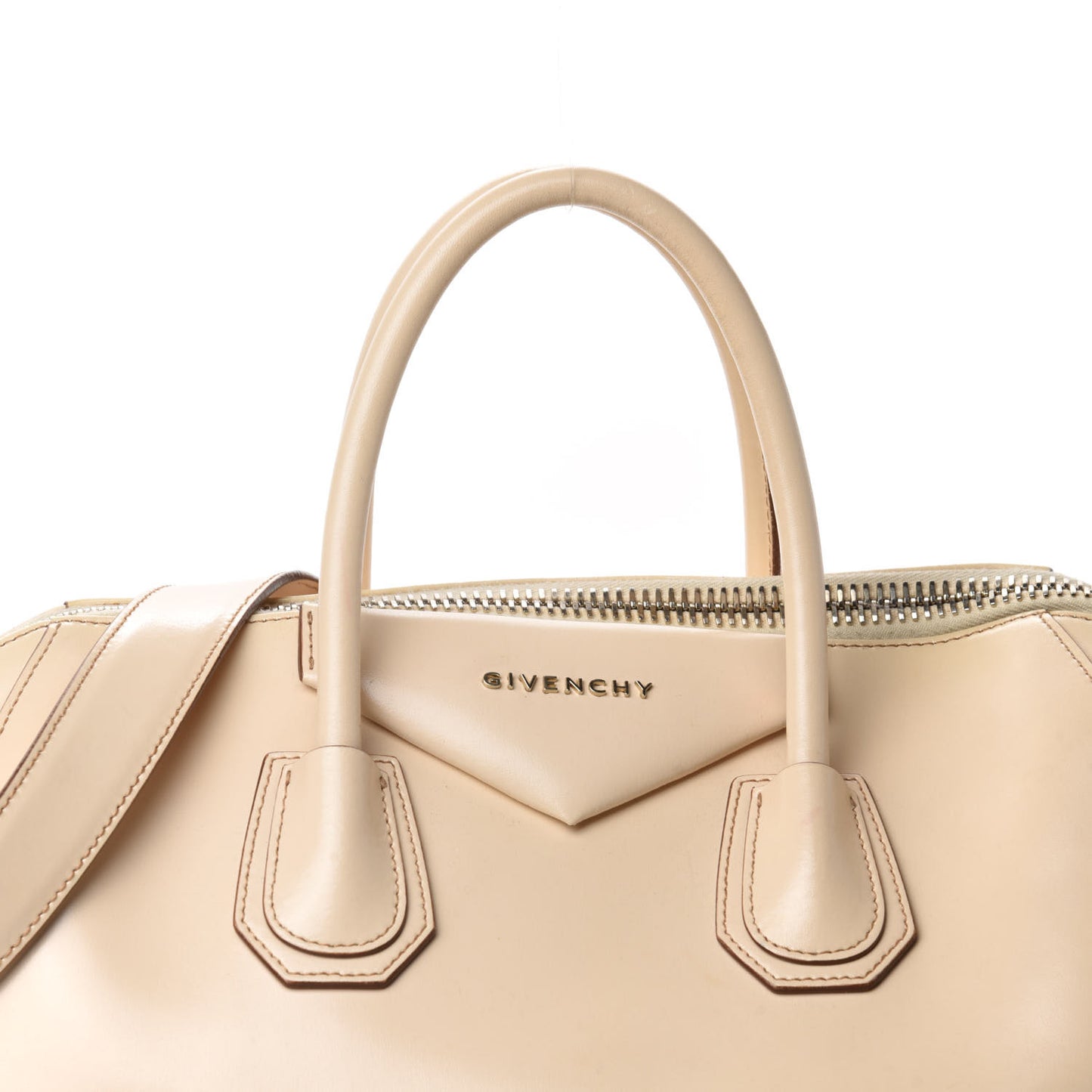 Shiny Lord Calfskin Large Antigona Beige