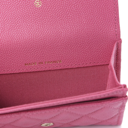 Chanel Caviar Quilted Flap Card Holder Wallet Pink 7 of 9