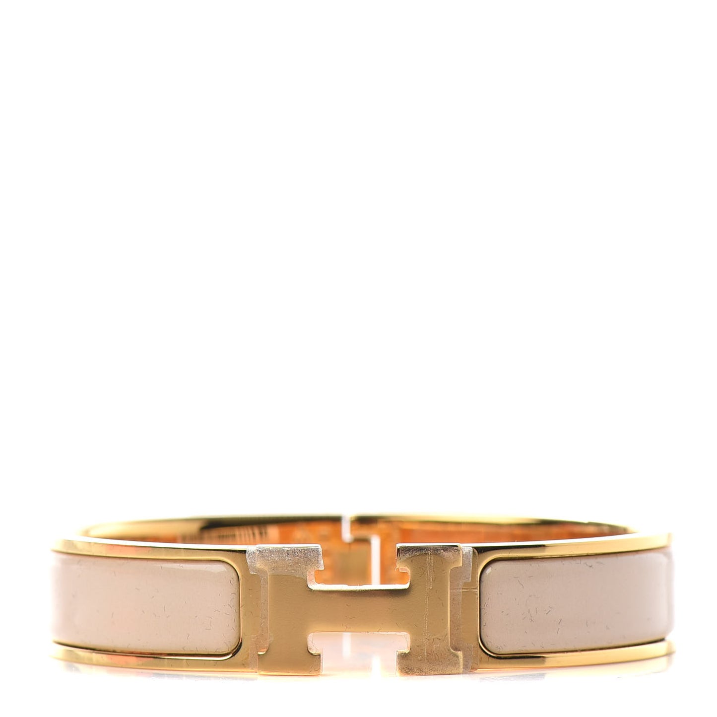 Enamel Narrow Clic Clac H Bracelet PM Beige Nacre