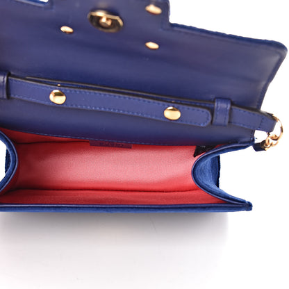 Gucci Velvet Crystal Square G Shoulder Bag Cobalt Blue 5 of 13