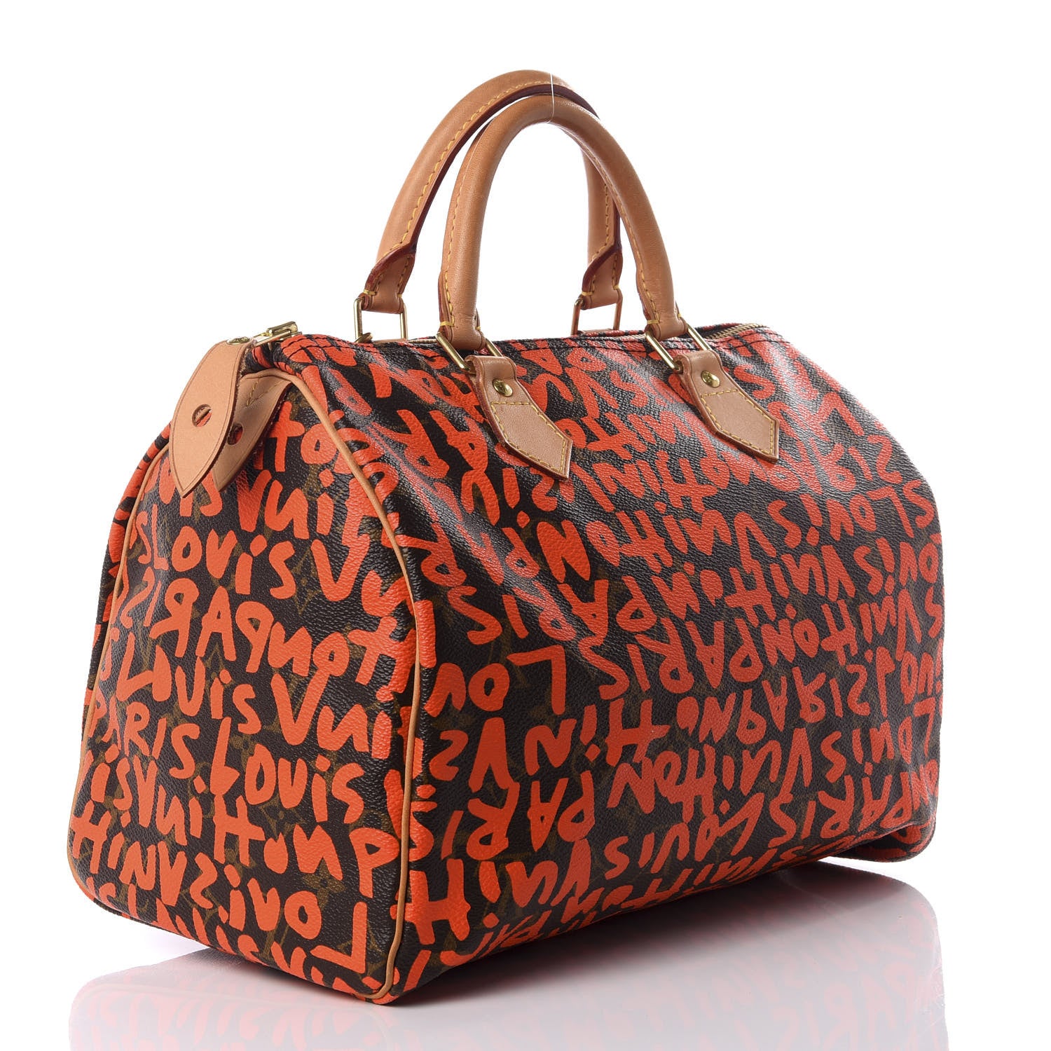 Louis Vuitton Monogram Graffiti Speedy 30 Orange 2 of 7