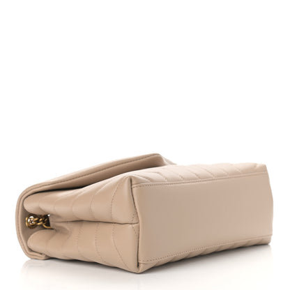 Saint Laurent Calfskin Y Quilted Monogram Small Loulou Chain Satchel Dark Beige 4 of 11