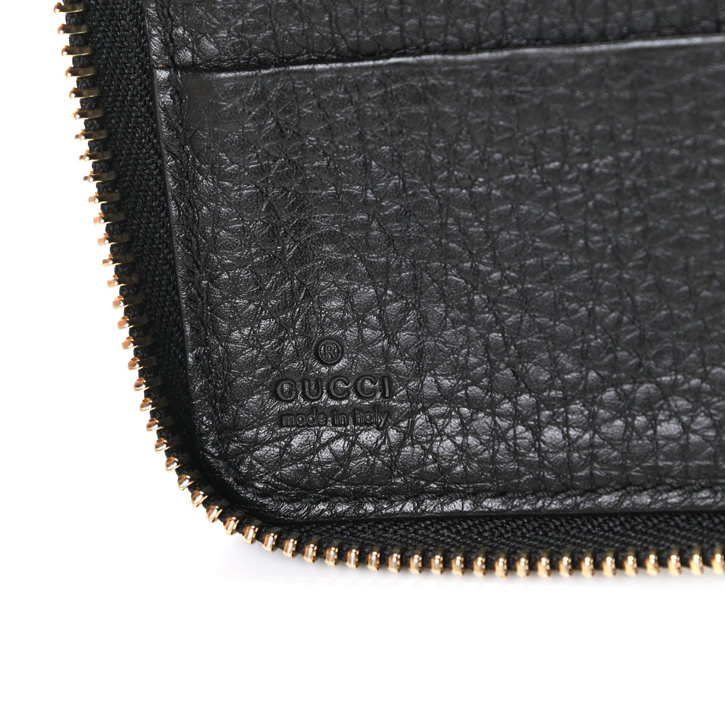 Pebbled Calfskin Soho Zip Around Wallet Black
