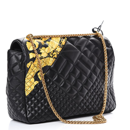 Versace Nappa Quilted Barocco Print Icon Shoulder Bag Black 2 of 9