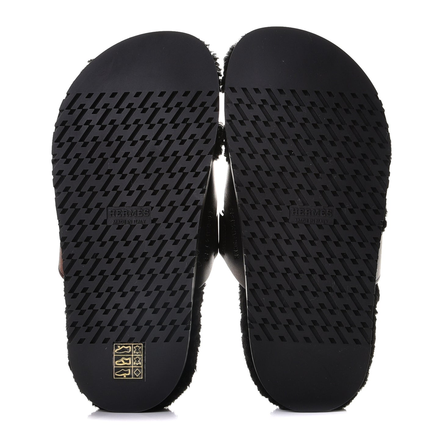 Calfskin Woolskin Womens Chypre Sandals 36 Black