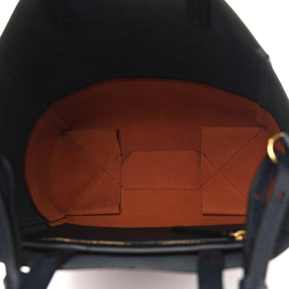 Celine Grained Calfskin Small Vertical Bi-Cabas Navy Terracotta 5 of 12