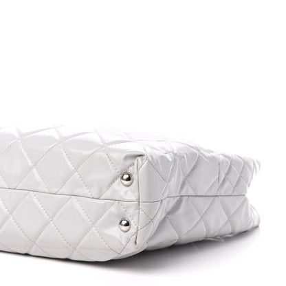 Chanel Vinyl Quilted In The Business North South Tote Light Grey 13 of 15