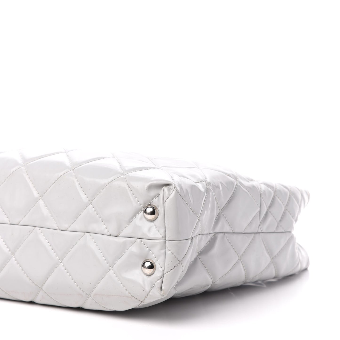 Vinyl Quilted In The Business North South Tote Light Grey