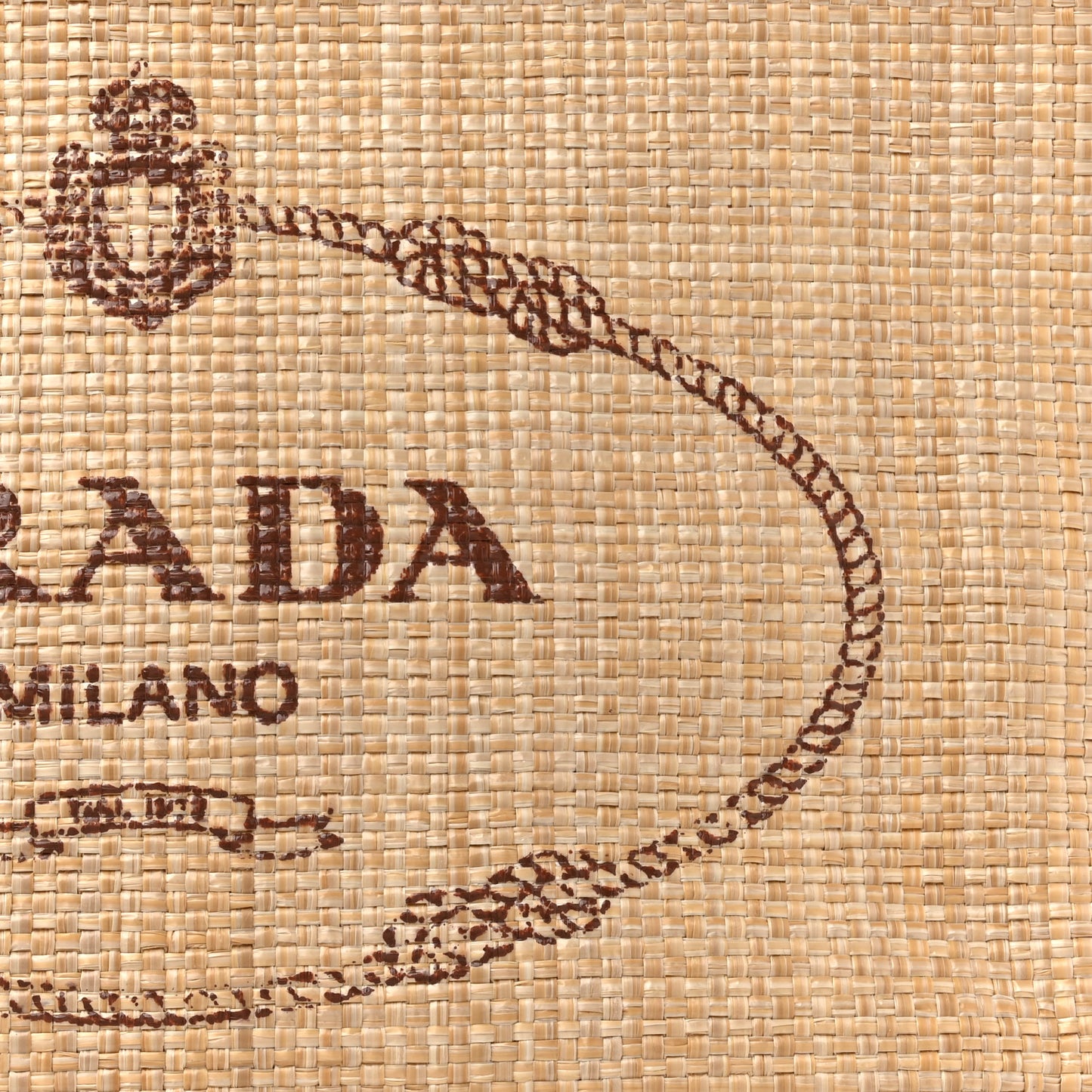 Raffia Logo Tote Naturale