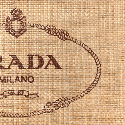 Prada Raffia Logo Tote Naturale 7 of 10