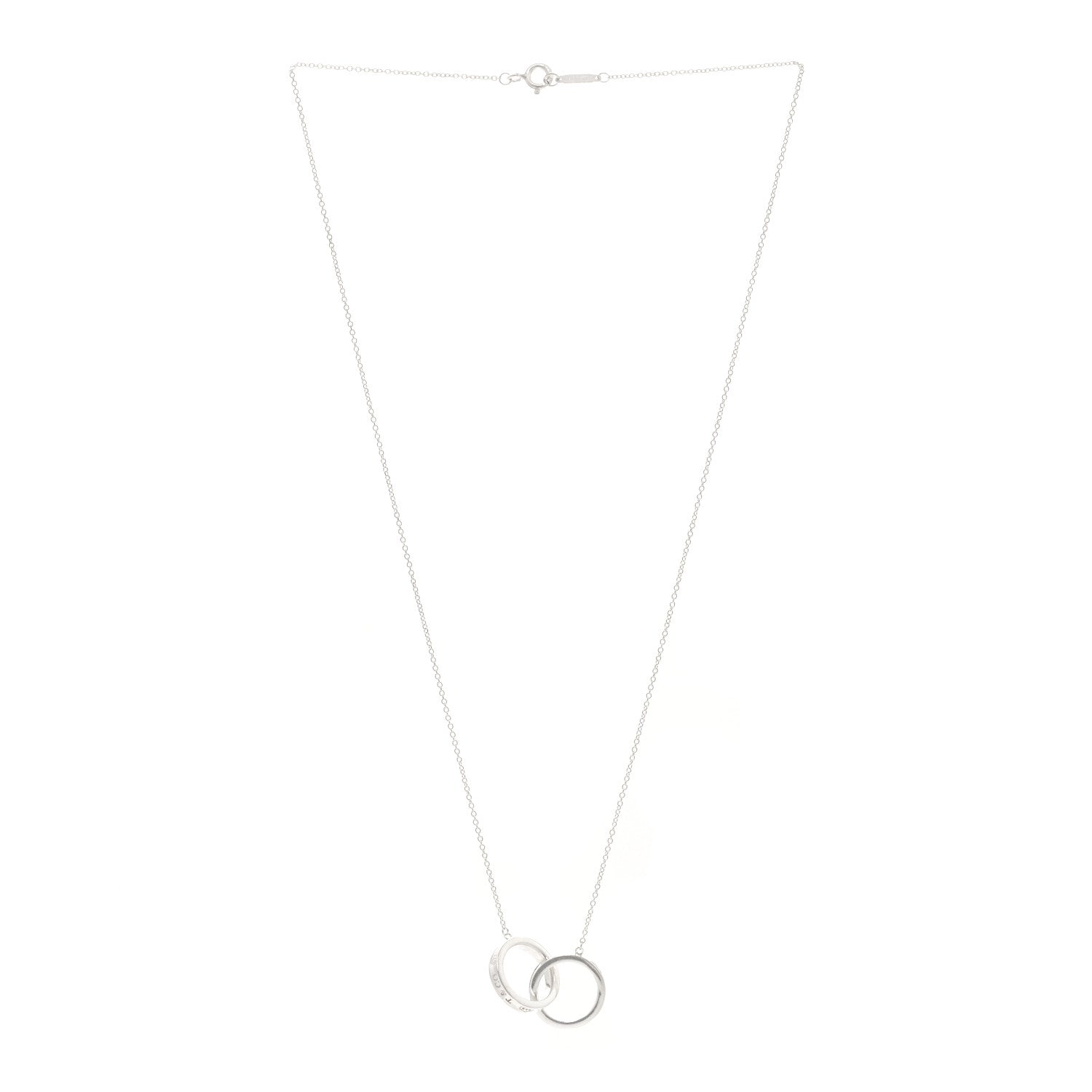 Tiffany Sterling Silver 1837 Interlocking Circles Pendant Necklace 3 of 5