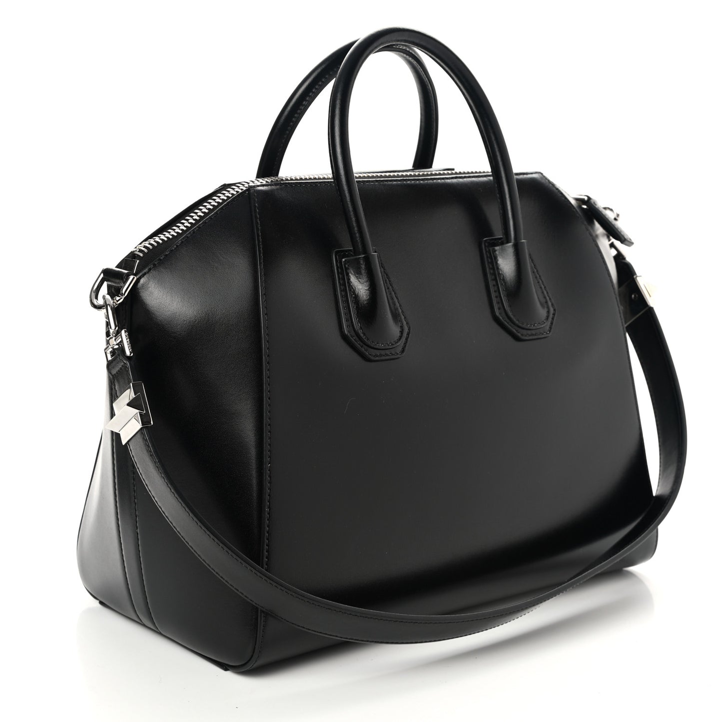 Shiny Lord Calfskin Medium Antigona Black