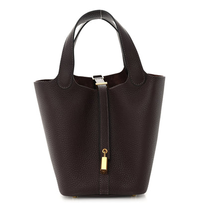 Hermes Taurillon Clemence Picotin Lock 18 PM Rouge Sellier 1 of 10