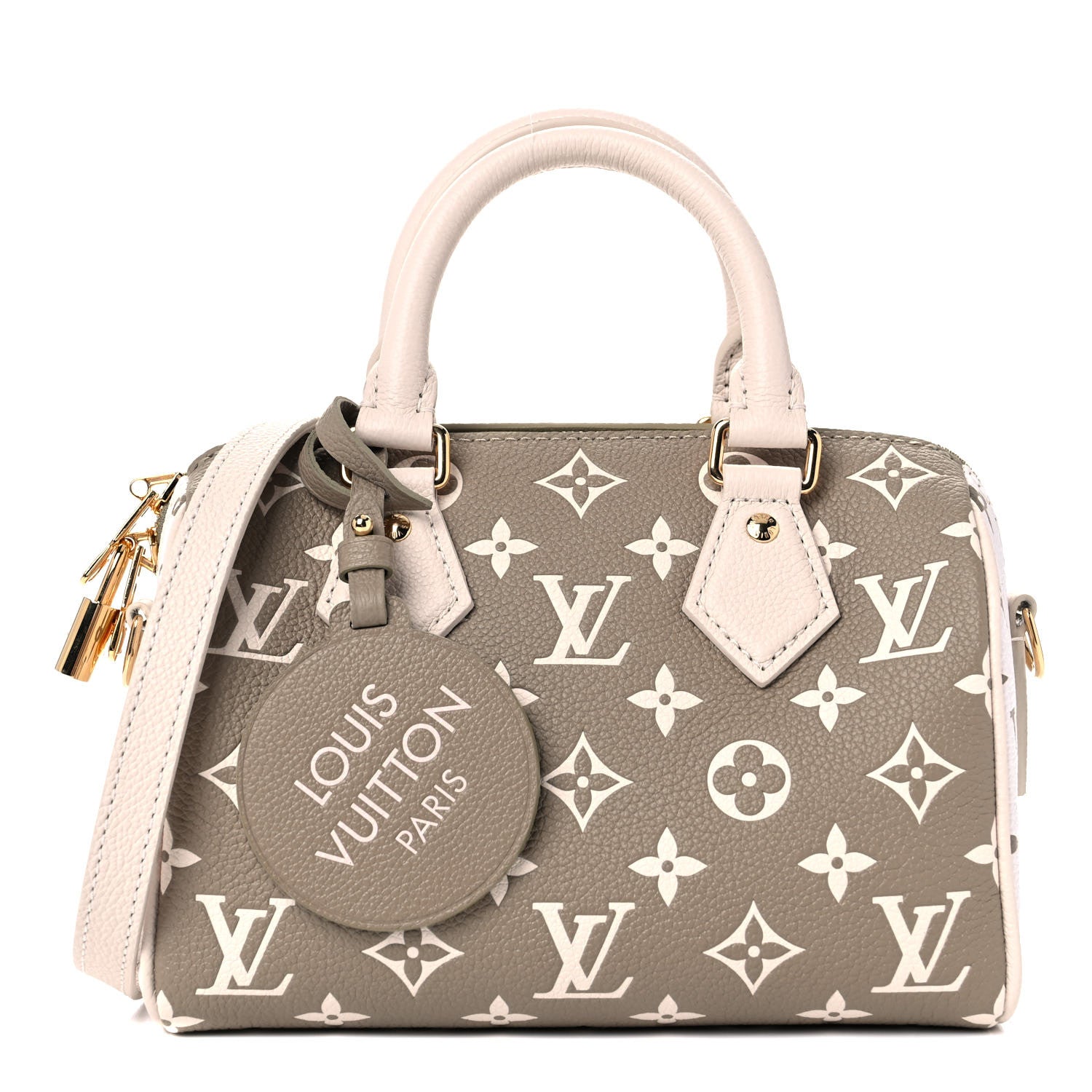 Louis Vuitton Empreinte Monogram Spring in the City Speedy Bandouliere 20 Kaki Beige Cream 1 of 9